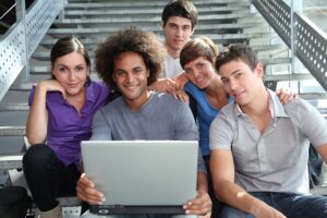 Students using laptop